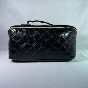 Black Quilted Cosmetic Bag